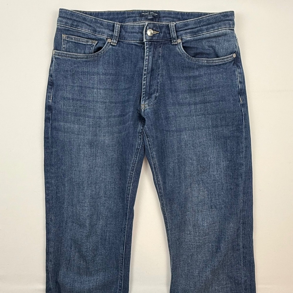 Peter Millar Crown Crafted Tailored Fit Jeans 32/34 True Blue Wash Stretch Denim